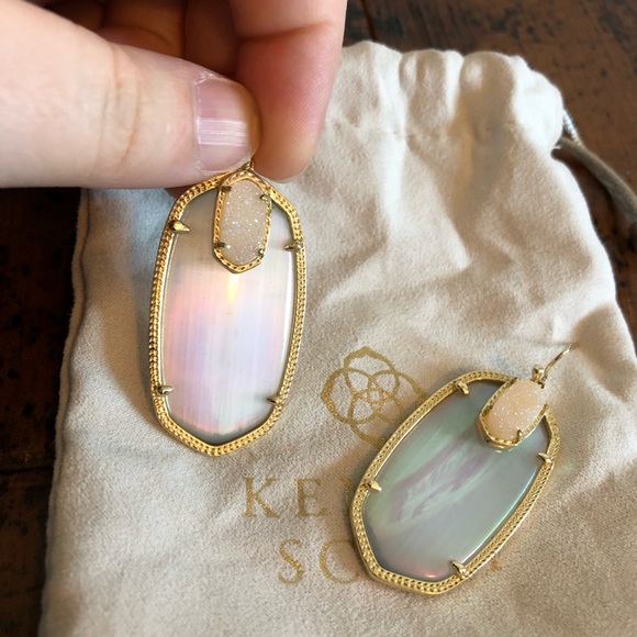 Kendra Scott Iridescent Slate Darcy Earrings - Picture 2 of 3